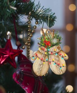 christmas custom shaped ornament gloves nnt104o 1940