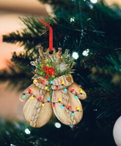 christmas custom shaped ornament gloves nnt104o 8018
