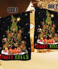 christmas dachshund dog flag christmas tree lnt585f 6922