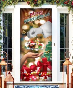 christmas door cover give pug dog ntt19d 7579