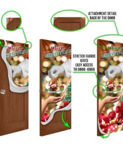 christmas door cover give pug dog ntt19d 8934