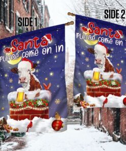 christmas flag cow cattle drink beer lha1806f 8701