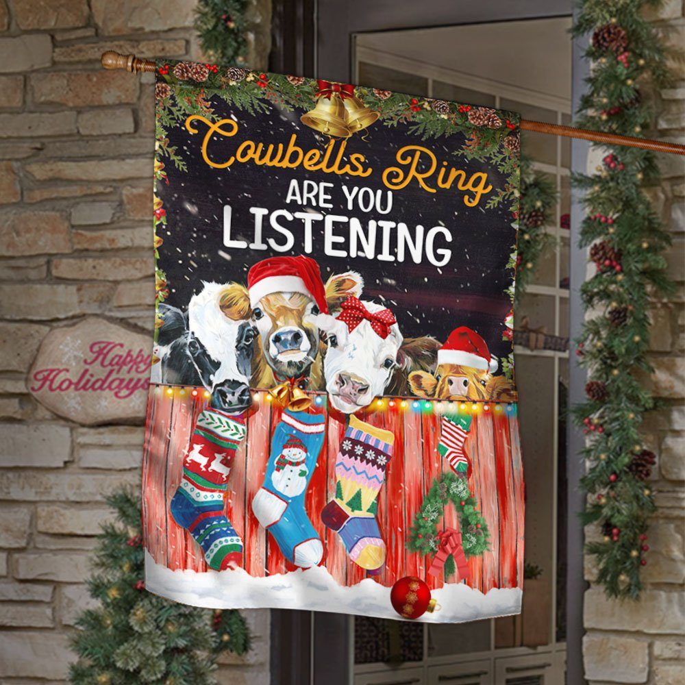 Christmas Flag Cowbells Ring Are You Listening LHA1816F - Image 2