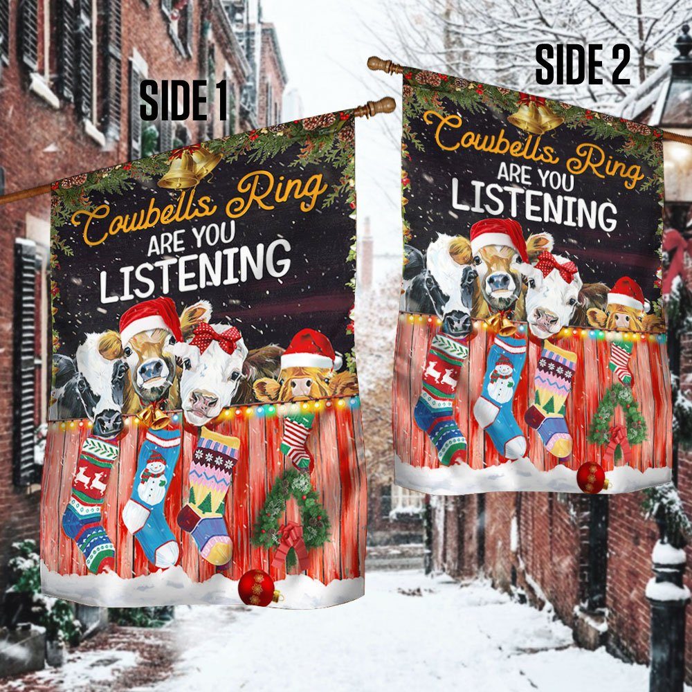 Christmas Flag Cowbells Ring Are You Listening LHA1816F - Image 3