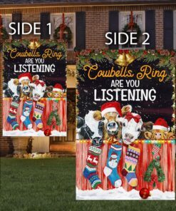 christmas flag cowbells ring are you listening lha1816f 6318