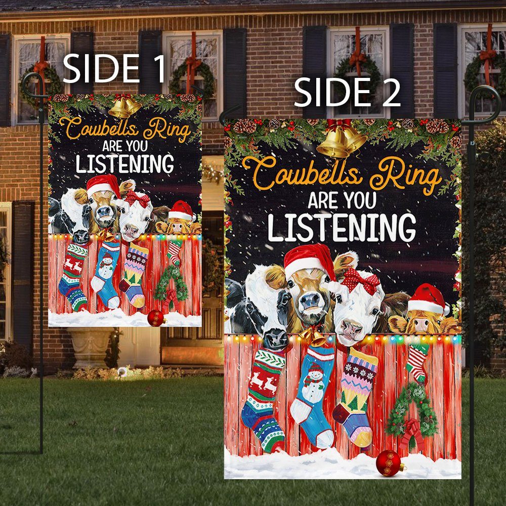 Christmas Flag Cowbells Ring Are You Listening LHA1816F - Image 4