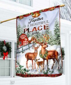 Christmas Flag Deer Family Together ANL287F