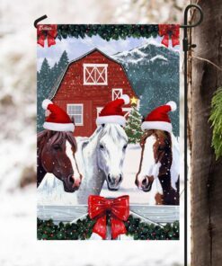 christmas flag horse barn farmhouse christmas flag trn1503f 5300