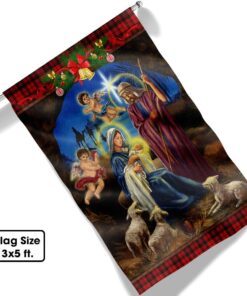 christmas flag nativity scene oh holy night jesus was born tqn498fv1 3318