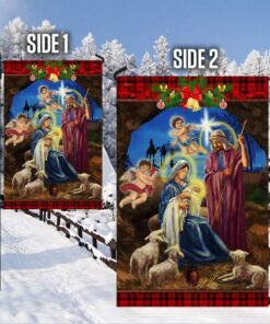 christmas flag nativity scene oh holy night jesus was born tqn498fv1 5665