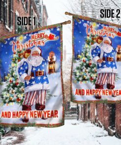 christmas flag santa merry christmas and happy new year ant307f 3378