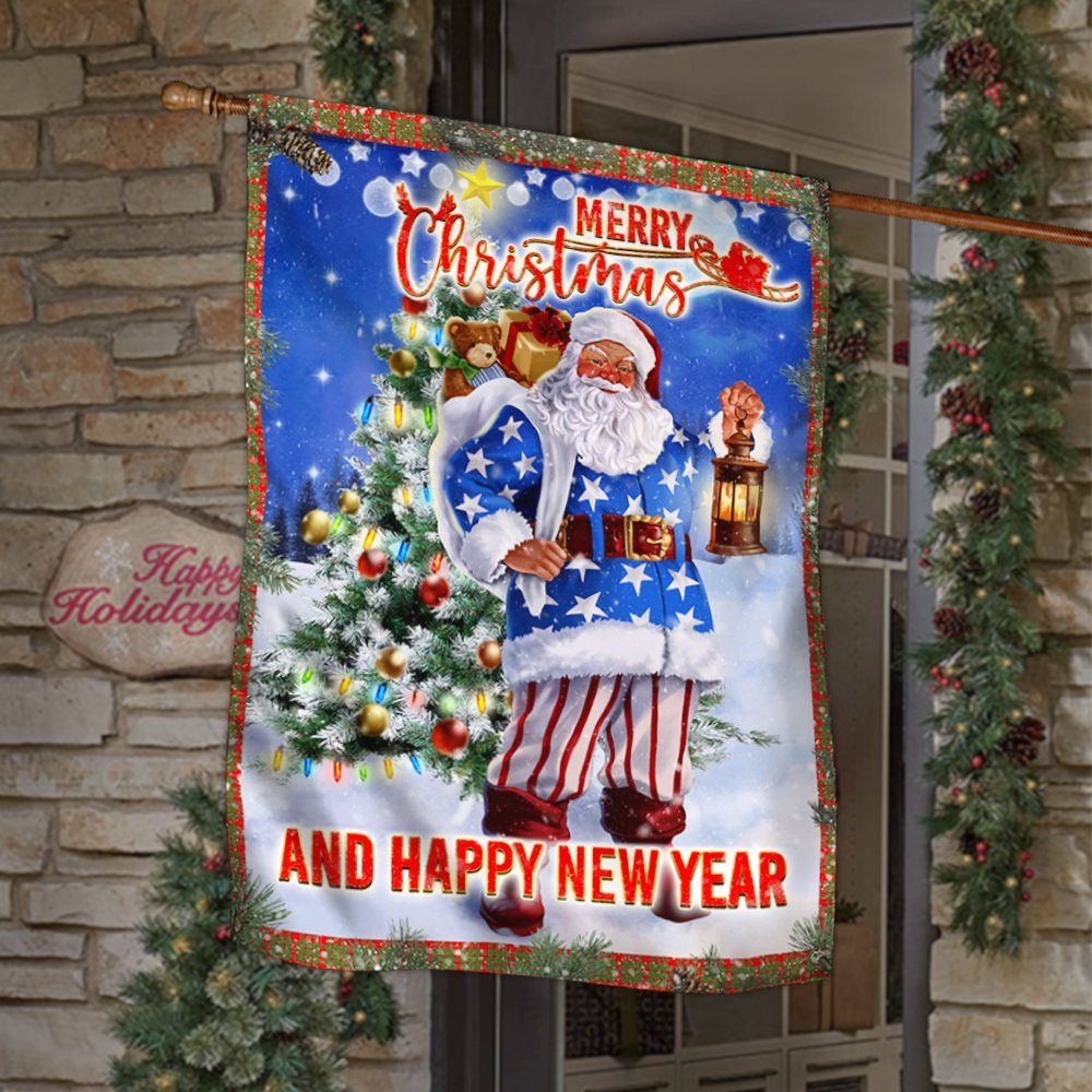 Christmas Flag Santa Merry Christmas And Happy New Year ANT307F - Image 2
