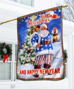Christmas Flag Santa Merry Christmas And Happy New Year ANT307F