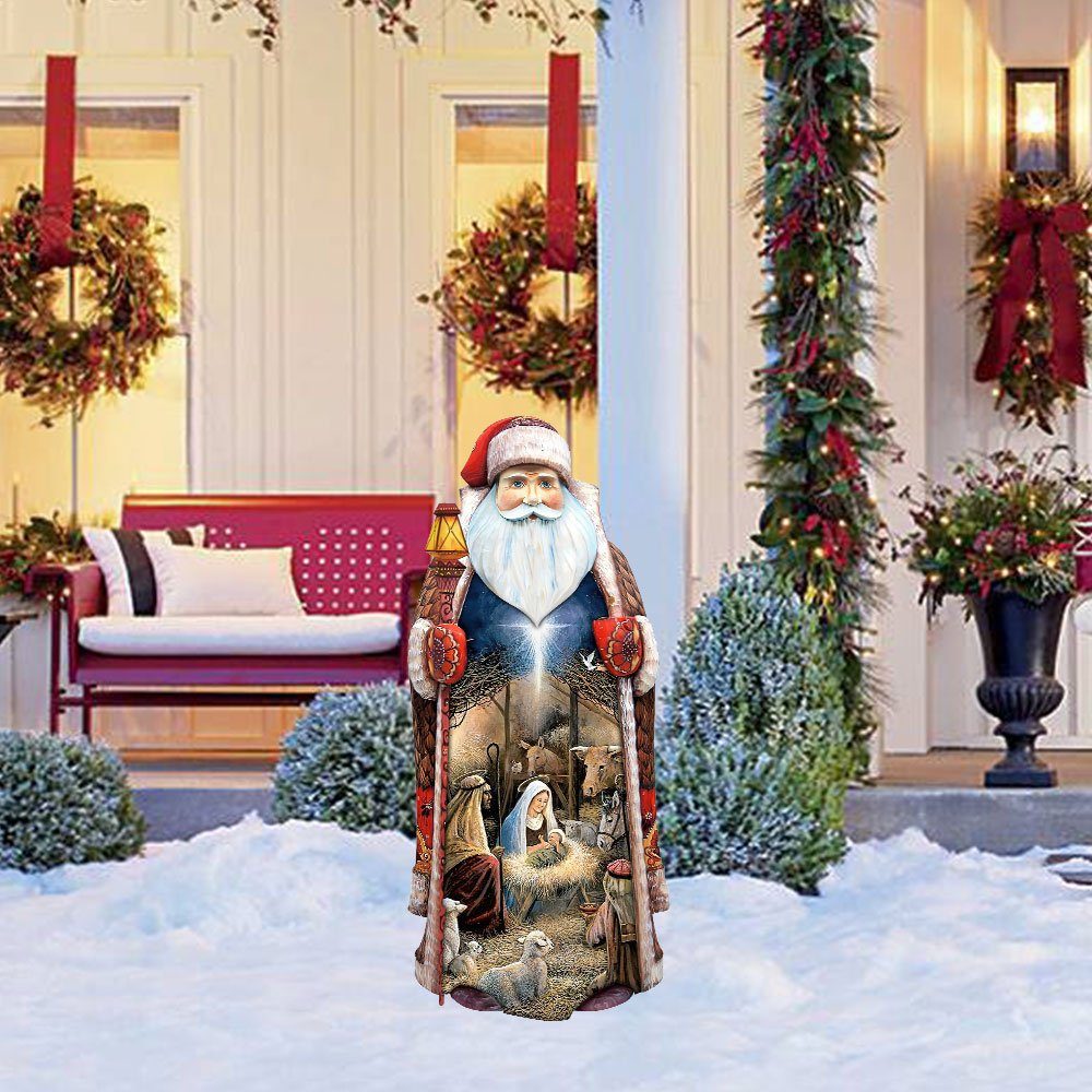 Christmas Garden Metal Sign O Holy Night Santa Nativity Scene DDH2803MS