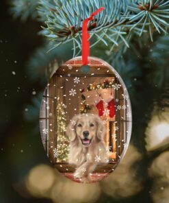christmas golden retriever ceramic ornament ttv335ov1 4873