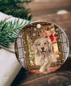 christmas golden retriever ceramic ornament ttv335ov1 7274