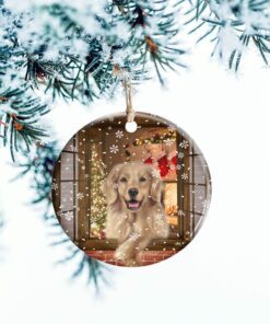 Christmas Golden Retriever Ceramic Ornament TTV335Ov1