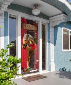 christmas horse door cover 1153