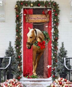 Christmas Horse Door Cover