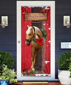 christmas horse door cover 7455