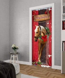 christmas horse door cover 8179