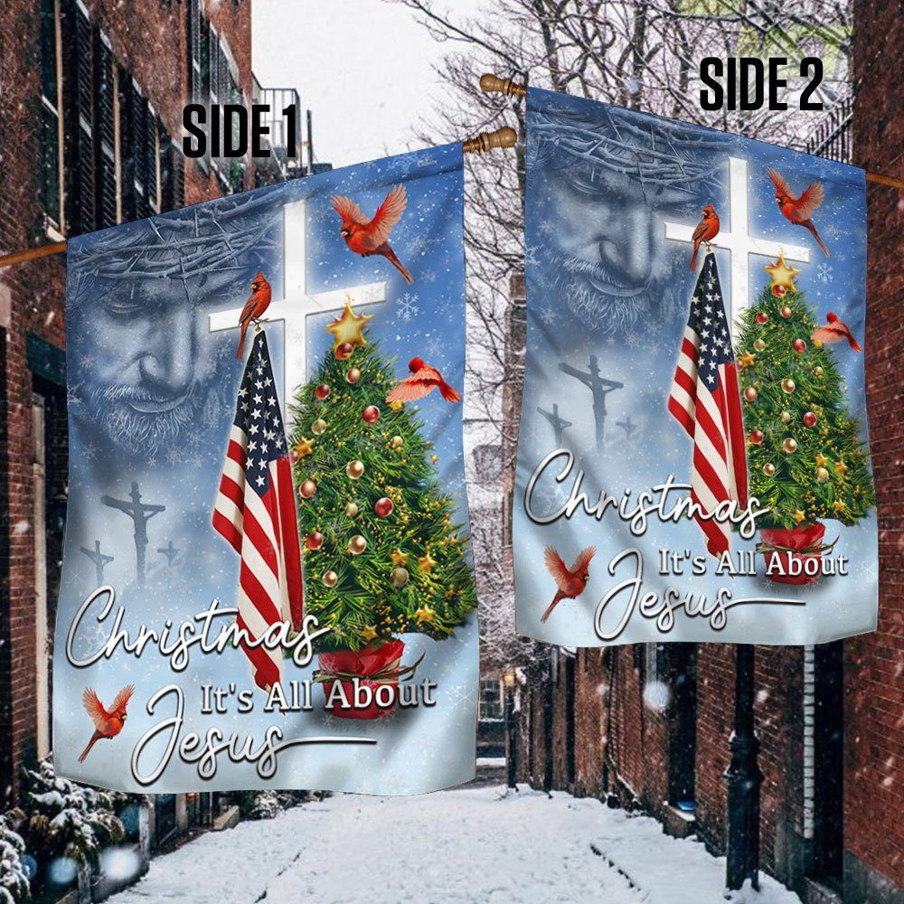 Christmas Jesus Flag Christmas It's All About Jesus Flag MLN586F - Image 2