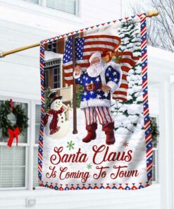 Christmas Joy Flag Santa Claus Is Coming To Town DDH2947F
