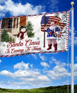 christmas joy grommet flag santa claus is coming to town ddh2947gf 1026