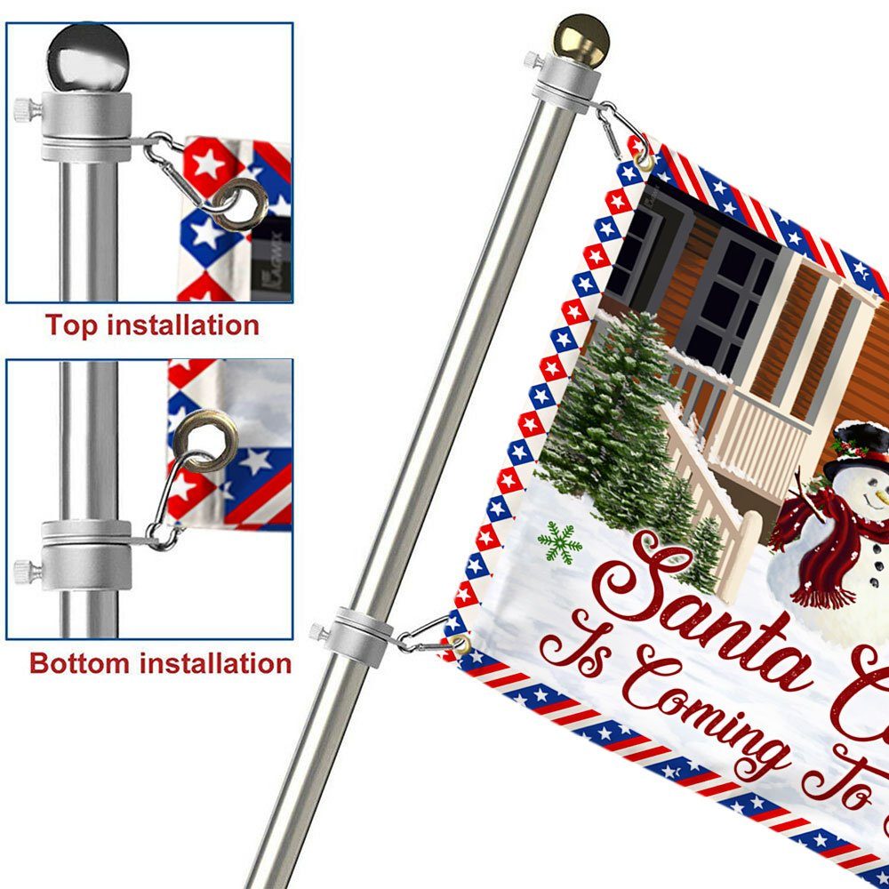 Christmas Joy Grommet Flag Santa Claus Is Coming To Town DDH2947GF - Image 6