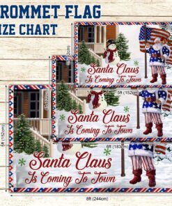 christmas joy grommet flag santa claus is coming to town ddh2947gf 5564