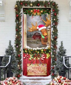 christmas moose door cover 5670