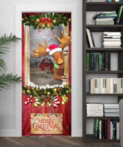 christmas moose door cover 8483