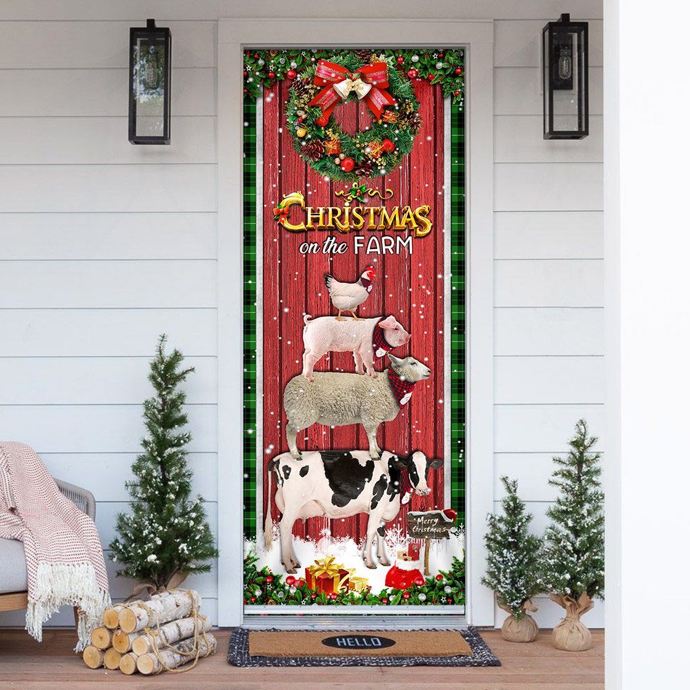 Christmas On The Farm Cattle Door Cover