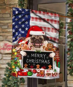 Christmas Pug Dog Flag Merry Christmas MLH1995F
