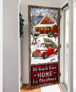 christmas red truck door cover all hearts come home for christmas mlh1896d 3738