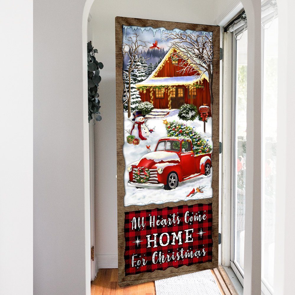 Christmas Red Truck Door Cover All Hearts Come Home For Christmas MLH1896D - Image 4