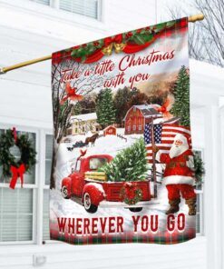 Christmas Santa Claus American Flag THH3468F
