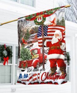 Christmas Santa Claus American Flag THH3468Fv1