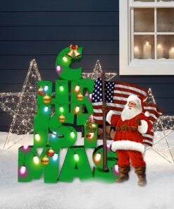 Christmas Santa Garden Metal Sign Merry NNT1480MS