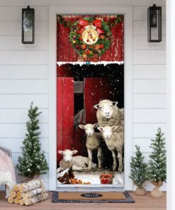 christmas sheep door cover lha1798d 7863