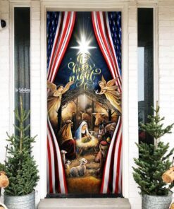 Christmas Silent Night Door Cover Jesus Is Born THH3502D