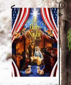 christmas silent night flag jesus is born thh3510fv1 6901