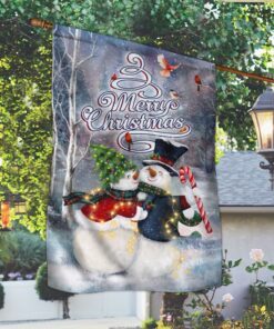 christmas snowman couple flag merry christmas qnk1003f 2294