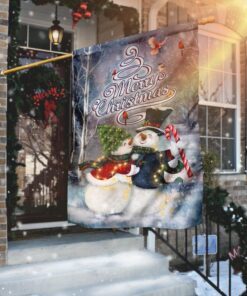 christmas snowman couple flag merry christmas qnk1003f 3138