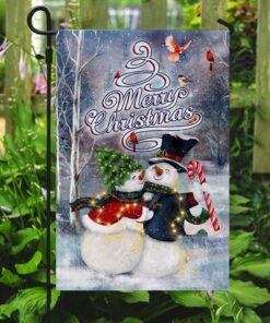 christmas snowman couple flag merry christmas qnk1003f 3937