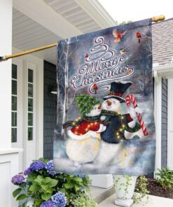 Christmas Snowman Couple Flag Merry Christmas QNK1003F
