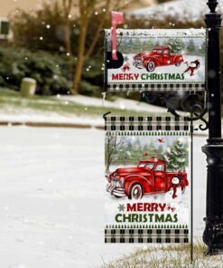 Christmas Truck Garden Flag & Mailbox Cover Road Come Home LNT608MF