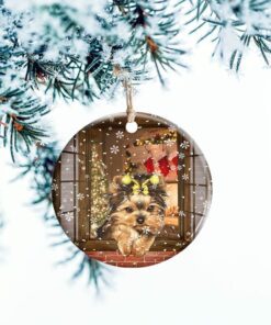 Christmas Yorkshire Terrier Ceramic Ornament TTV335O