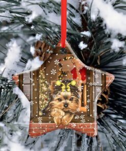christmas yorkshire terrier ceramic ornament ttv335o 4348