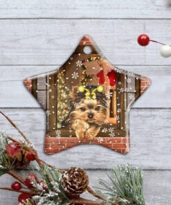 christmas yorkshire terrier ceramic ornament ttv335o 5028